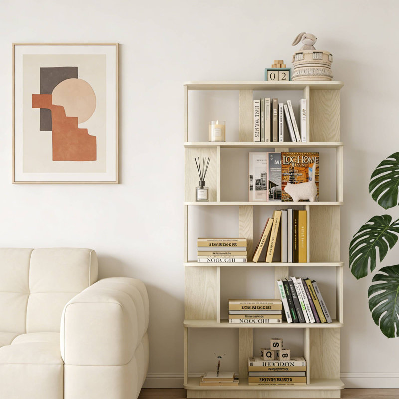 Tablettes de présentation modernes et combinées pour le rangement des médias, White
