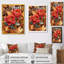 Cantillo, pivoines rouges parmi les feuilles d'automne I - pivoines, art mural-851592473-851592471-851592556