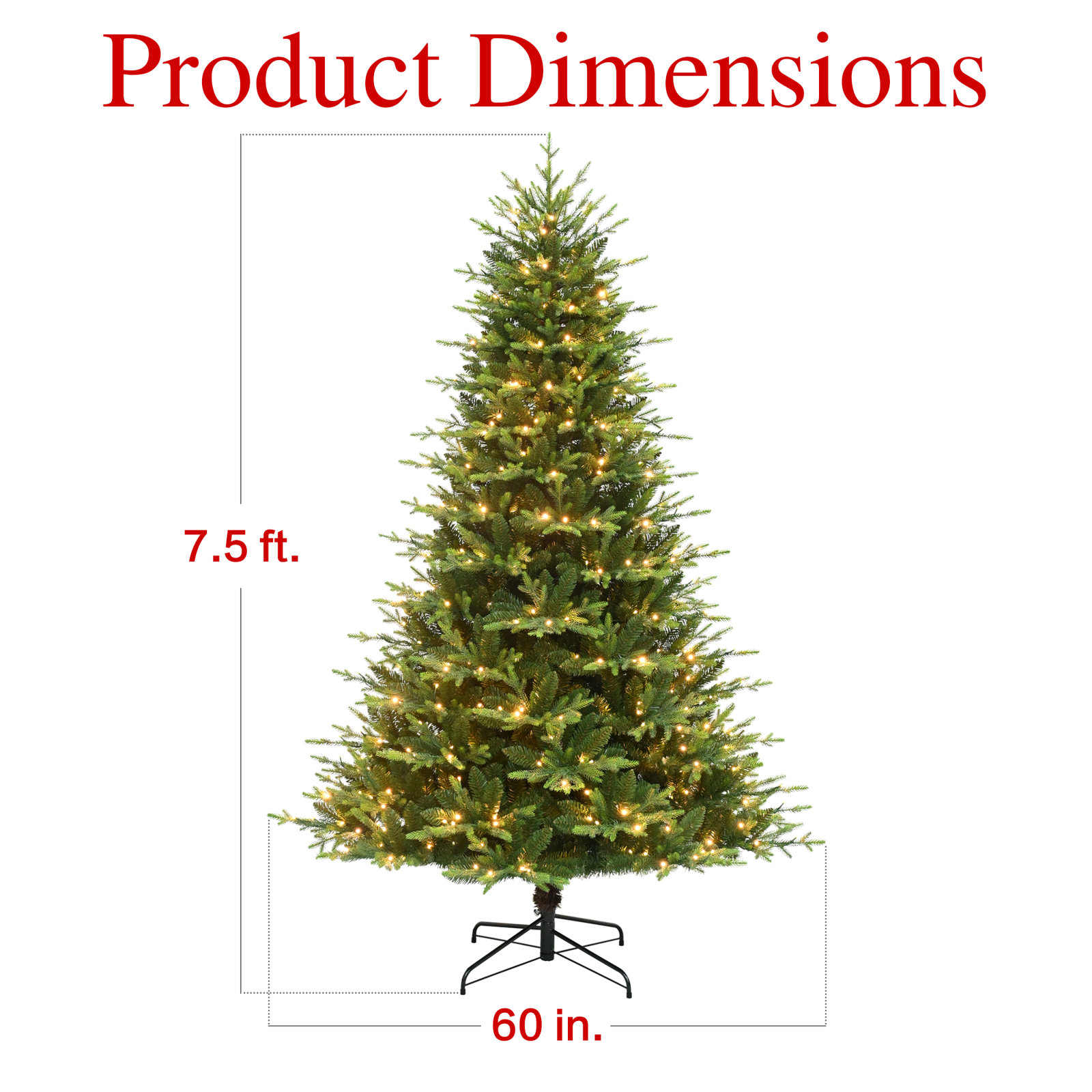 Flocked 7.5' Pre-Lit Pine Christmas Tree