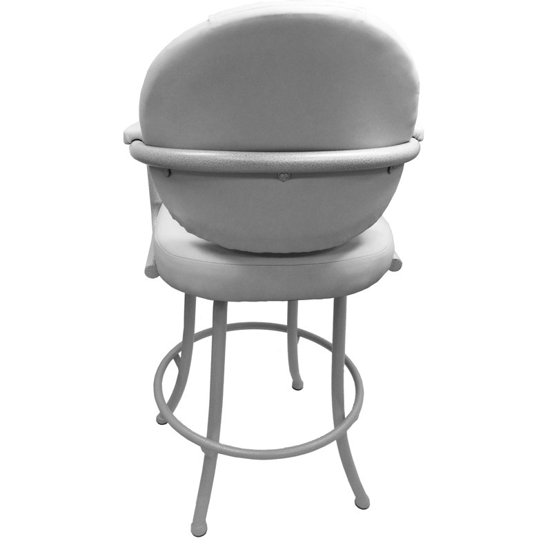 Comptoir pivotant, bar et très grand tabouret Ansara, Blanc, Blanc, Tabouret de comptoir (siège d'une hauteur de 26 p