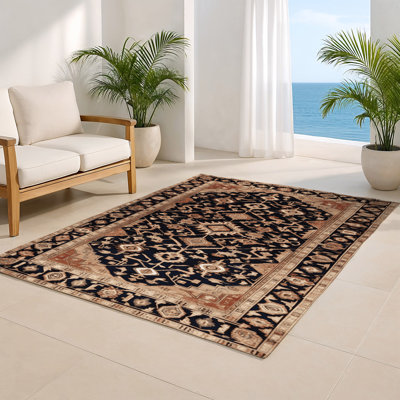 Persian Brown Indoor and Outdoor Area Rug