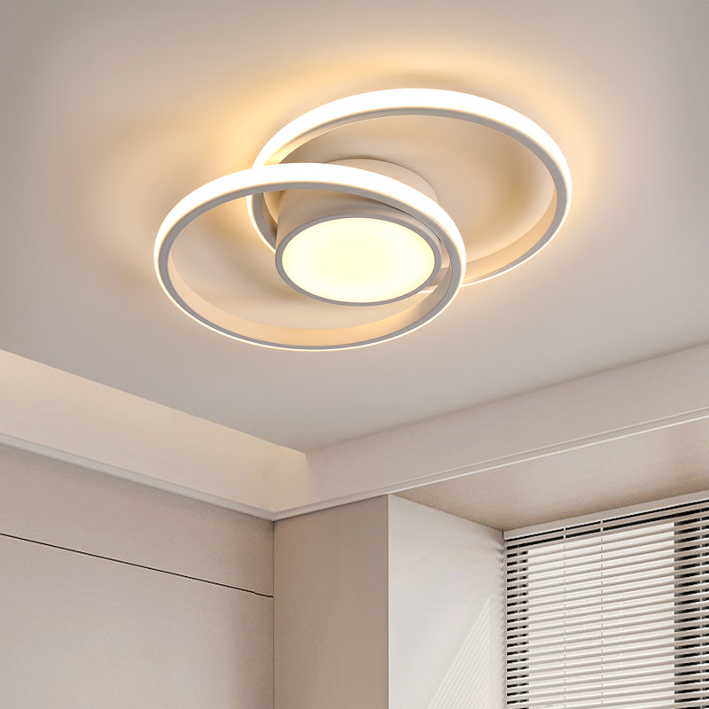 Plafonnier encastré double à DEL 2 lumières, Blanc, 3000 K