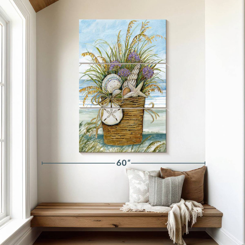 Aletra Shells Basket, 50" H x 32" W