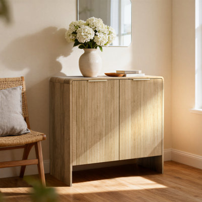 Arcen 31.5" 2-Door Buffet Storage Cabinet with Sculpted Fluted Doors