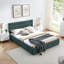 Grand lit rembourré, cadre de lit rembourré confortable, tête de lit et cadre de lit uni (85 po x 66 po x 36 po), cadre de lit-967865405