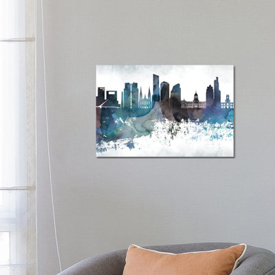 Buenos Aires Bluish Skyline by WallDecorAddict - Wrapped Canvas Print