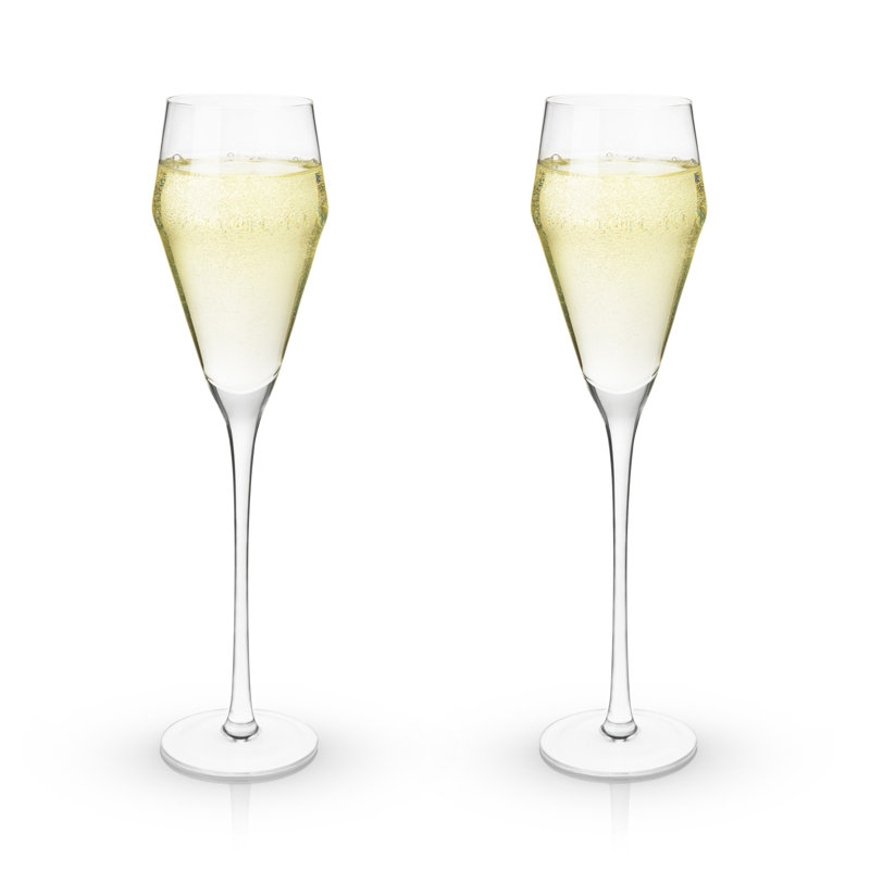 Raye Angled Crystal Prosecco Glasses
