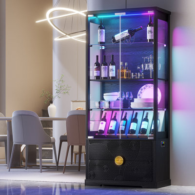 67" T Display Cabinet With Led Light by Wrought Studio