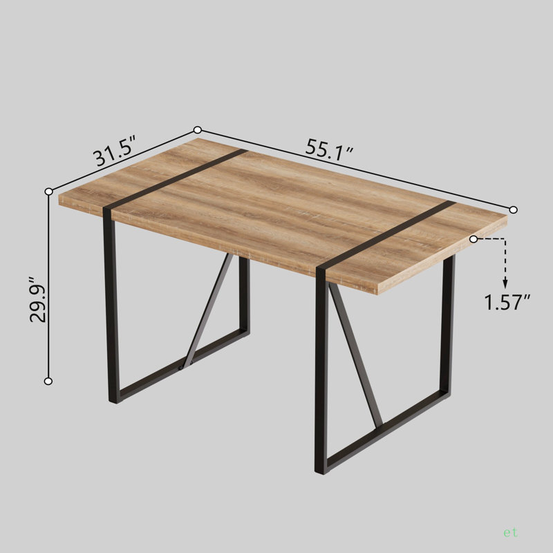 Ensemble de table de salle à manger 55 po 55 po, Noir