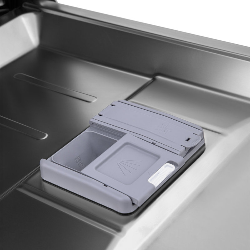 ZLINE 18 in. Compact Top Control Built-In Dishwasher with Stainless Steel Tub and Modern Style Handle, Blue Gloss, Modern