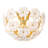 3-Light Modern White Glass Flower Flush Mount