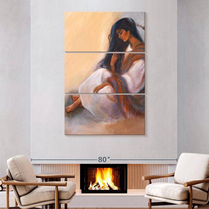 Leisha Indian Maiden Sitting, 48" H x 74" W