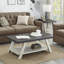 Ensemble de 3 tables basses contemporaines à tablette en bois gris anthracite et beige, pour un décor rustique ou moderne-630402190-630402177