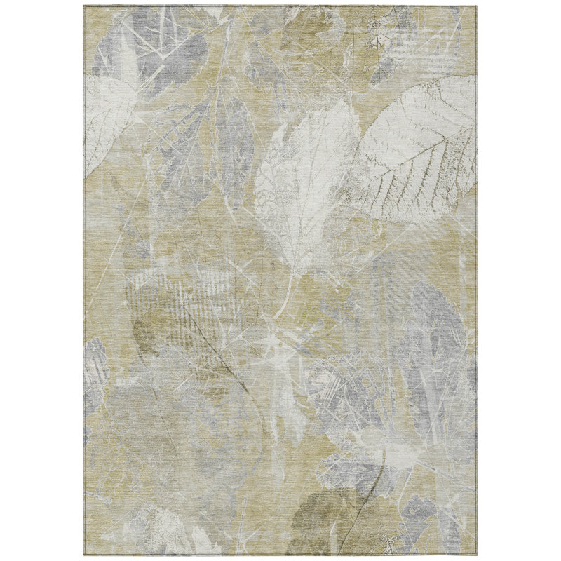 Machine Washable Indoor/Outdoor Xhevrie Beige Rug, Rectangle 10' x 14'
