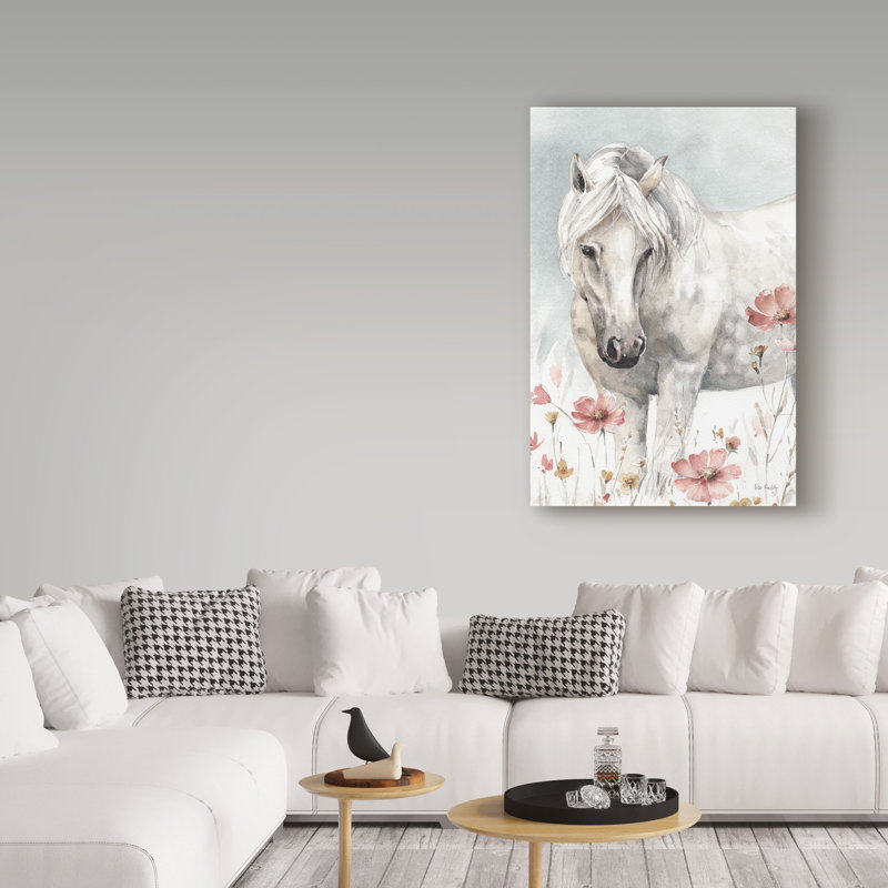 «Wild Horses II Crop», reproduction de peinture acrylique sur toile tendue, H 19 po x l 12 po x P 2 po