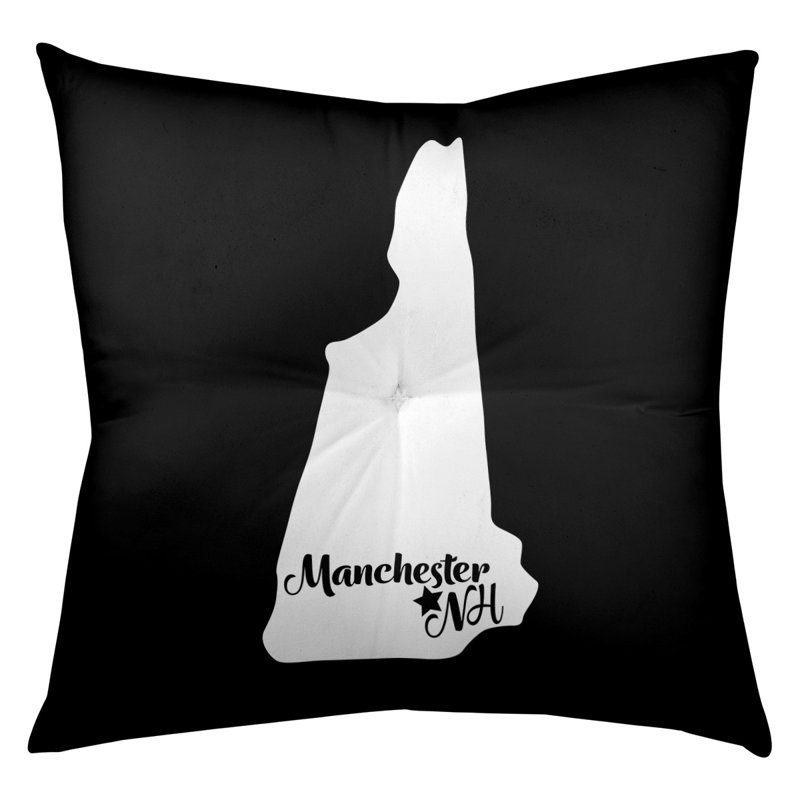 Coussin de plancher touffeté, 26 po x 26 po, Noir, Manchester