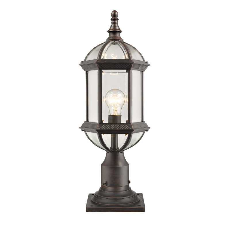 Luminaire sur mât câblé à 1 lumière H 21,5 po Polson, Rouille