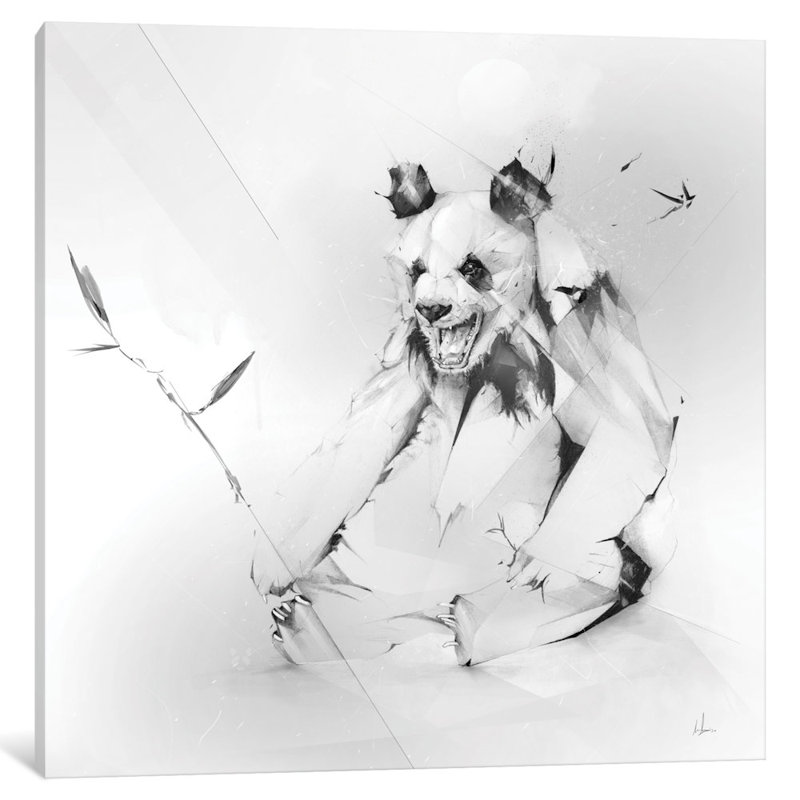 « bad panda », reproduction d’art sur toile tendue, H 12 po x l 12 po x P 0,75 po
