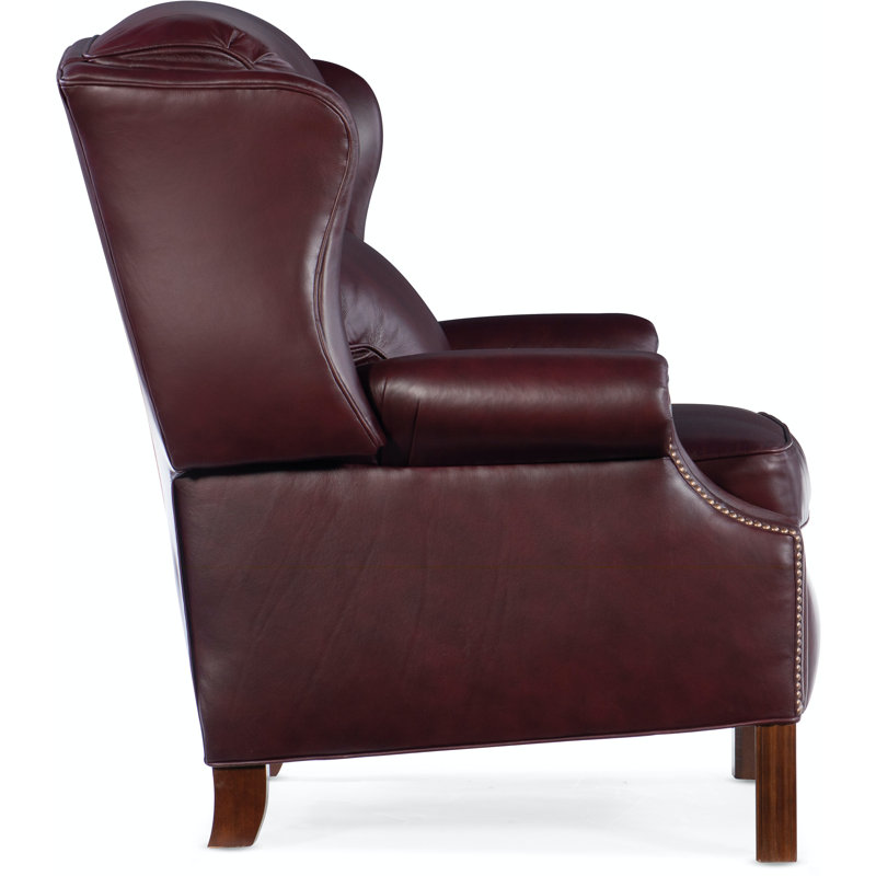 Chippendale Recliner, Central Park Red Genuine Leather
