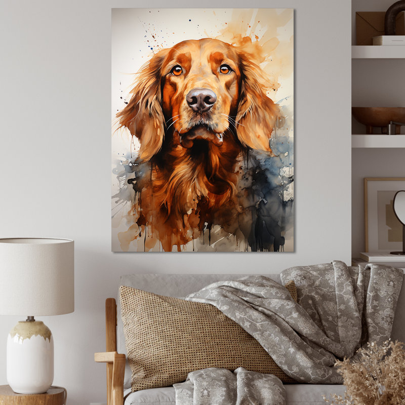 «Dog Irish Setter Impressions I», reproduction sur toile, Toile tendue, H 40 po x l 30 po x P 1,5 po