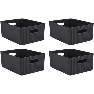 Ensemble de boîtes en plastique nervuré