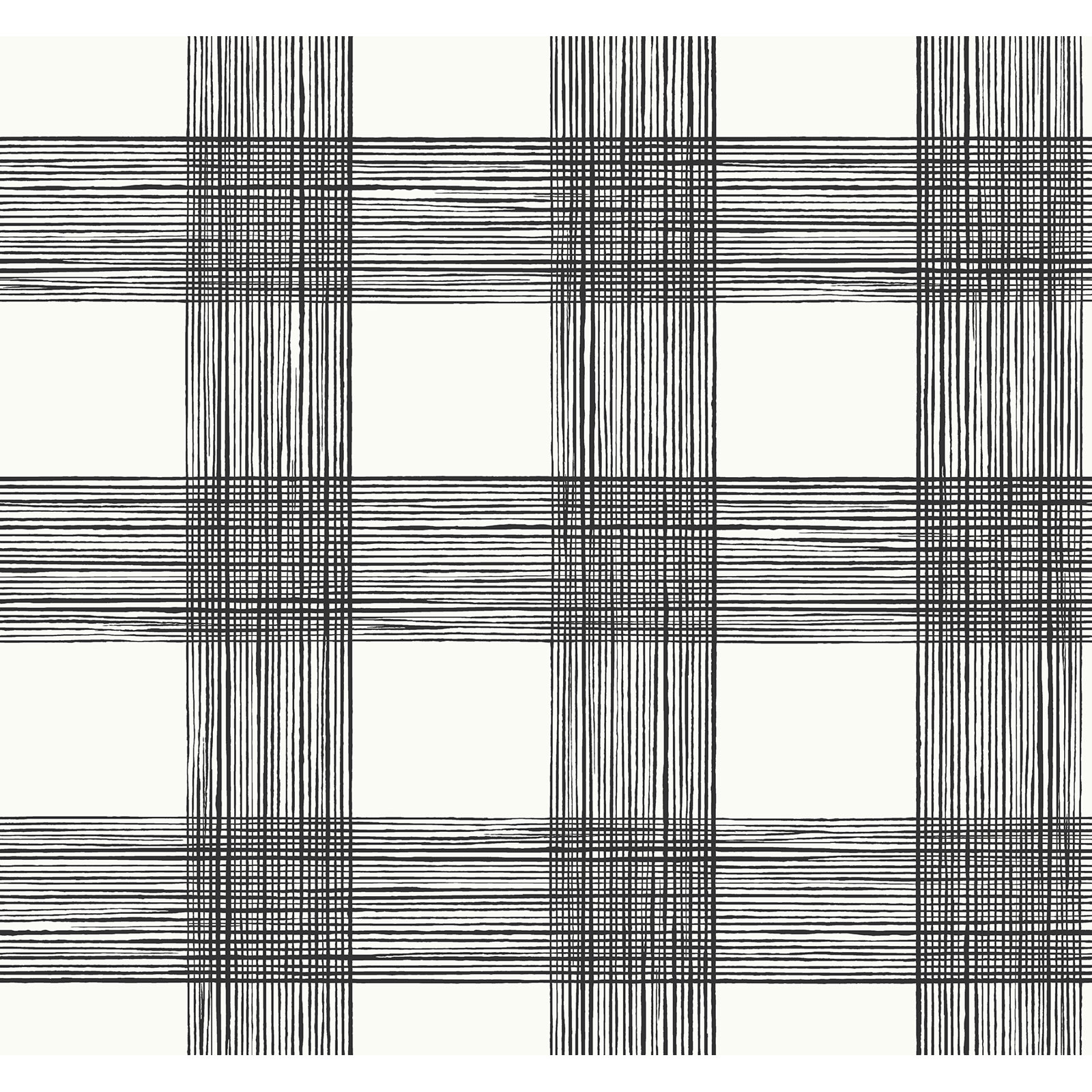 Loy Modern Plaid Wallpaper, Black