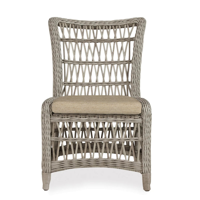 Mackinac Outdoor Dining Side Chair, Loveboat Saffron