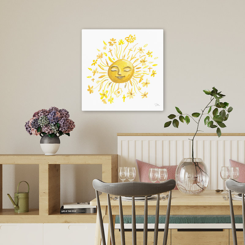 Ensoleillé, art floral contemporain fantaisiste, H 18 po x l 18 po