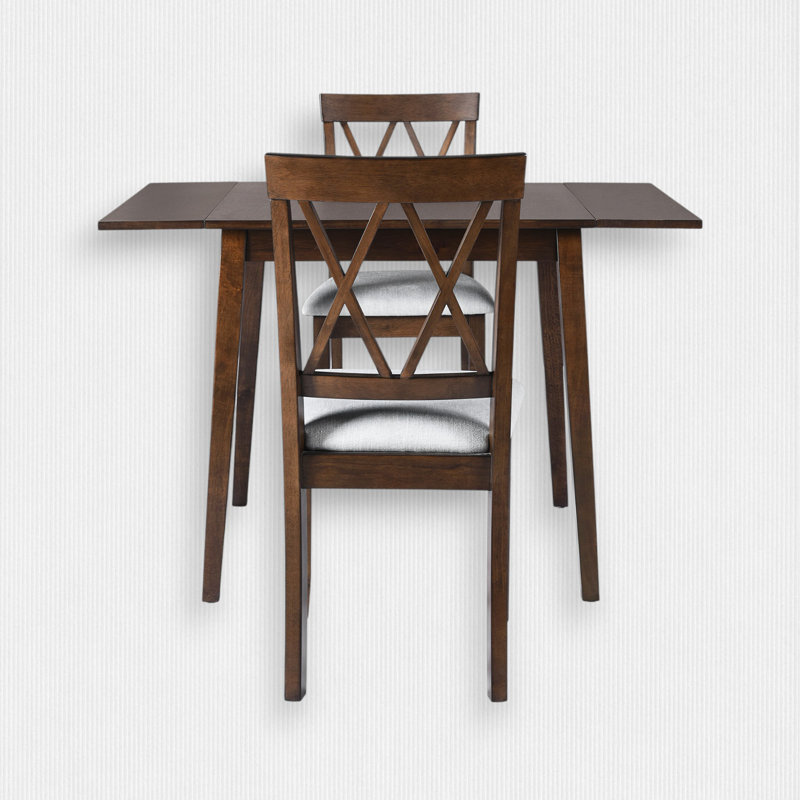 4 - Person Dining Set with Drop Leaf, Brown