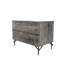Table de chevet 21 po à 2 tiroirs gris fer et bois