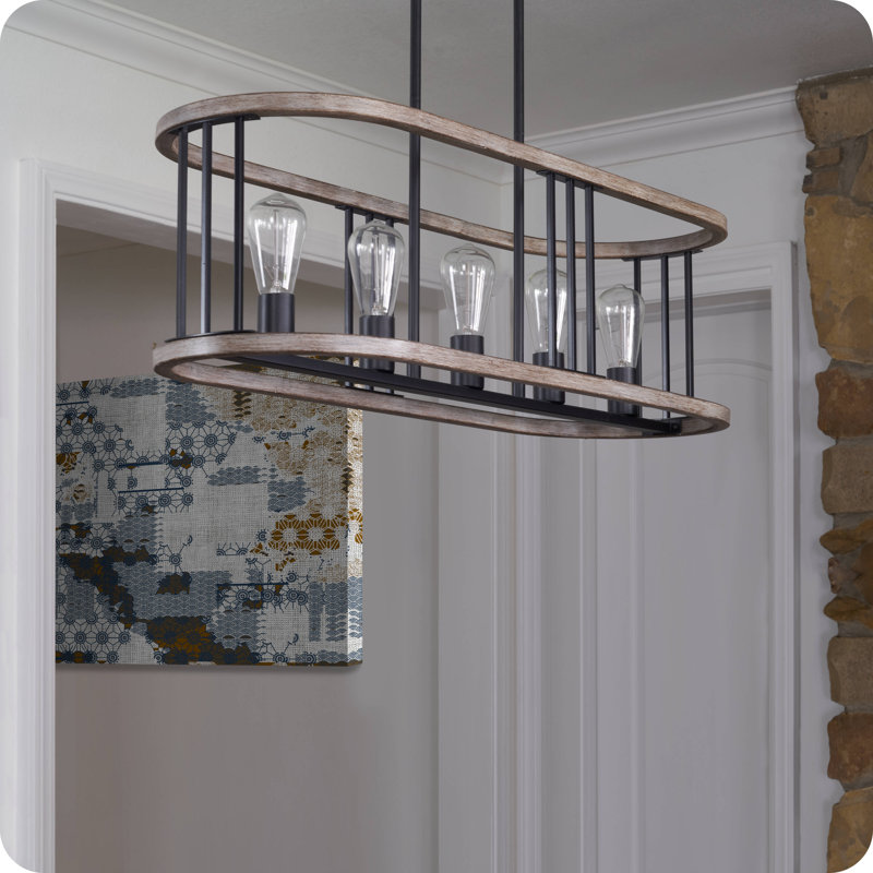 Luminaire suspendu géométrique à 5 lumières pour îlot de cuisine Abderahman