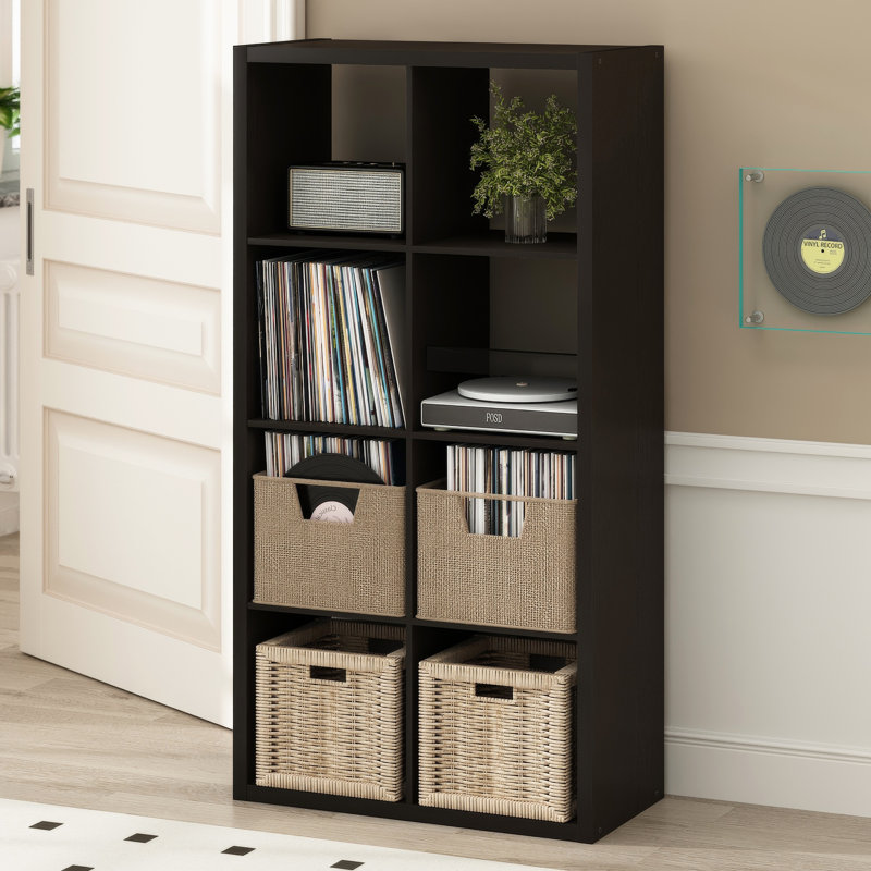 Tanvee 147.09cm H Media Shelves, Dark Oak