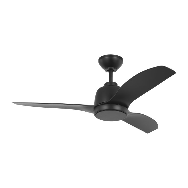 Ventilateur de plafond avec lumières DEL Aida, Noir mat, Noir mat, H 12,18 po x l 44 po x P 44 po