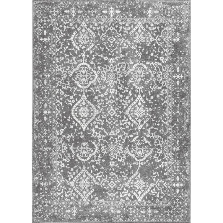 Almirka Medallion Area Rug for Living Room Bedroom Dining Room Kitchen, Grey/Ivory