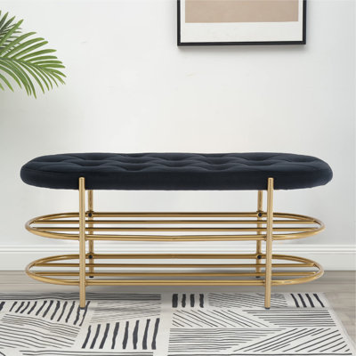 Lylarae Velvet Upholstered Storage Bench