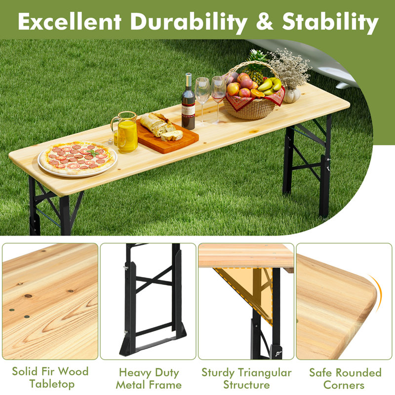 66.5'' Rectangular Portable Folding Table