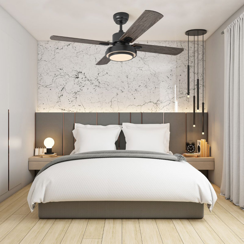 52" Modern Ceiling Fan with Light & Remote