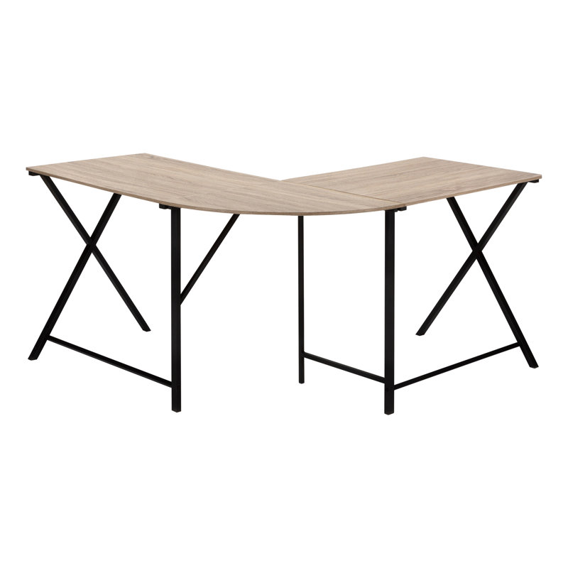 Bureau d'ordinateur contemporain en forme de L pour bureau à domicile et espace de travail