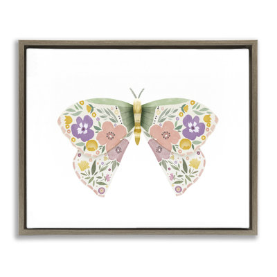 "Marigold Floral Moth", art mural sur toile flottante par Leah Straatsma