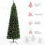 Arbre de Noël 9 pi avec 998 branches, ouverture automatique, base en acier, aiguilles de pin, vert