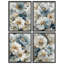 Ensemble de 4 reproductions d'art floral floral-119067195-119067198