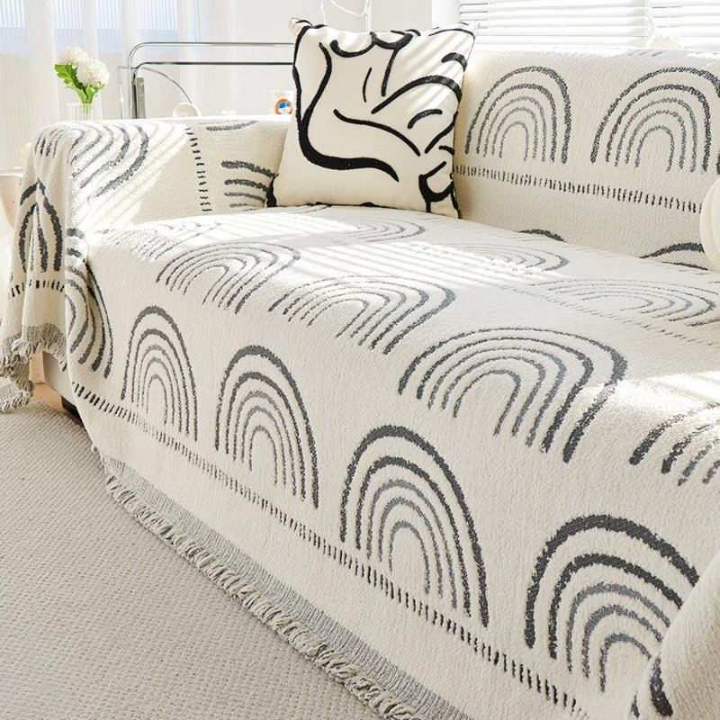Demi-arche Housse de canapé en jacquard chaud Housse de canapé confortable Housse de canapé moelleuse moelleuse Housse de protection pour meubles pour enfants