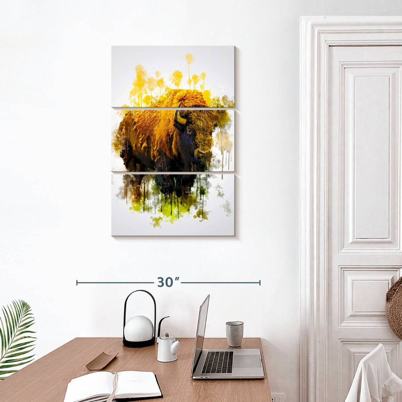 Brampt Colored Bison, 32" H x 20" W