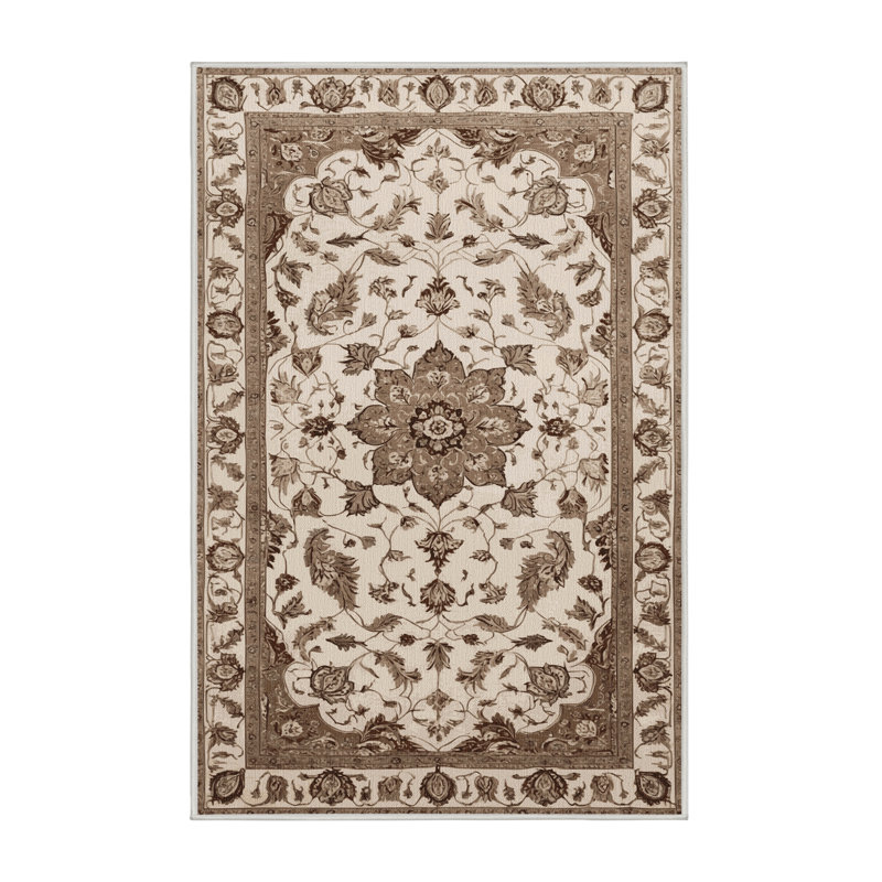 Machine Washable Persian Beige Area Rug, Rectangle 2' x 3'