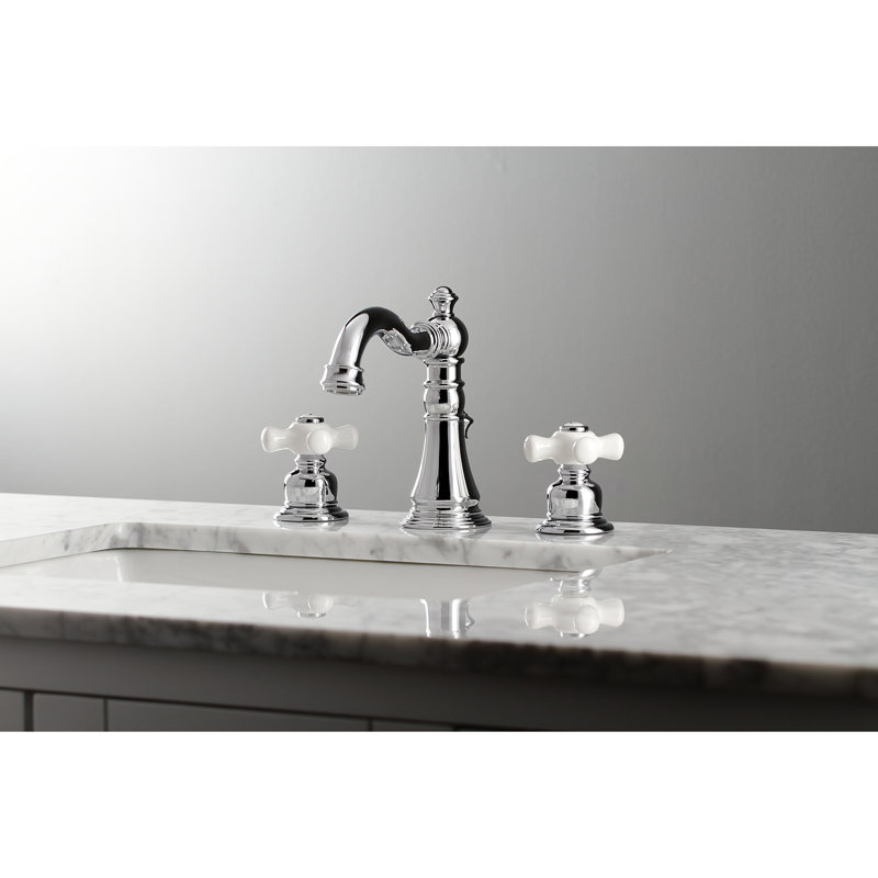 American Classic Widespread Bathroom Faucet with Drain Assembly, Polished Chrome