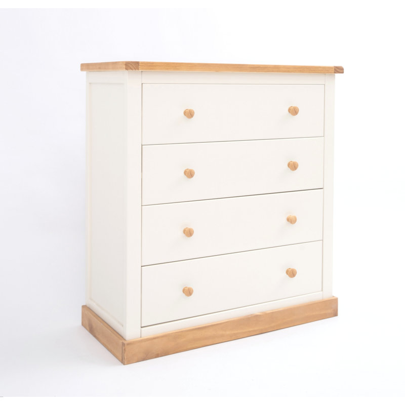 Una 90cm W 4 - Drawer Chest of Drawers, White