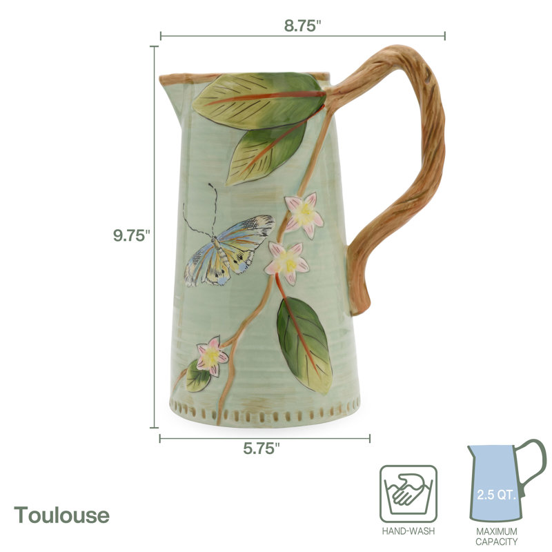 Fitz And Floyd Toulouse Pitcher, 9.75 Inch