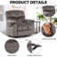 Fauteuil inclinable pivotant et berçant avec canapé en cuir reconstitué chauffant et chauffant-112381953