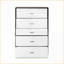 Commodes et amp; Armoires, commode rectangulaire à 5 tiroirs | Blanc et blanc Espresso | Panneau de fibres à densité moyenne