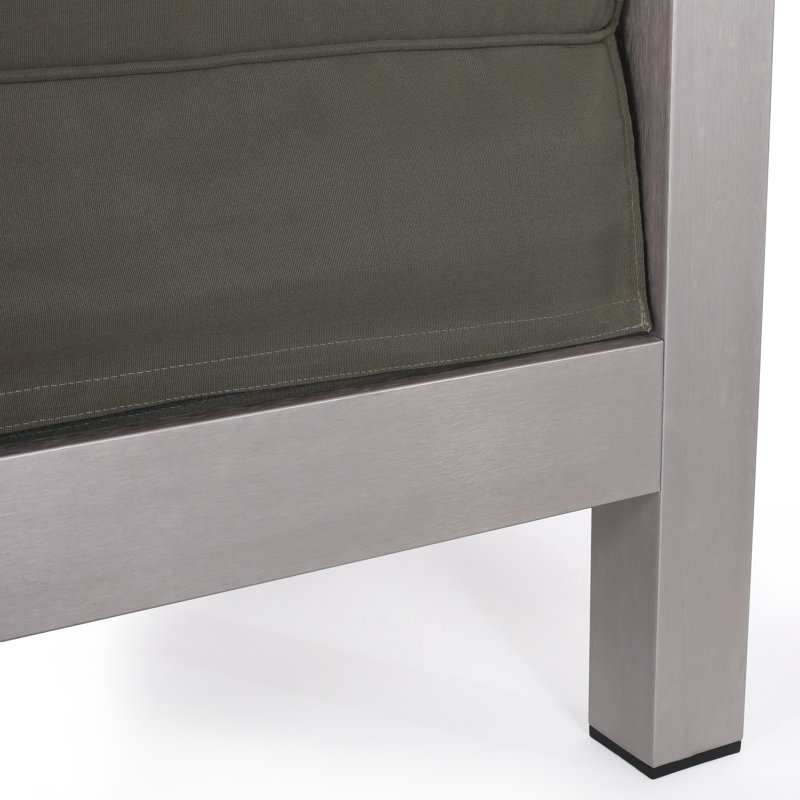 Mcnemar Aluminum Outdoor Lounge Chair, Khaki